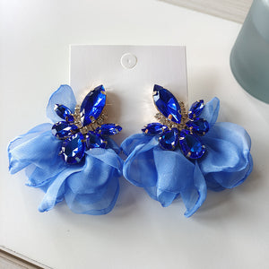 Maui Blue Rhinestone Earrings