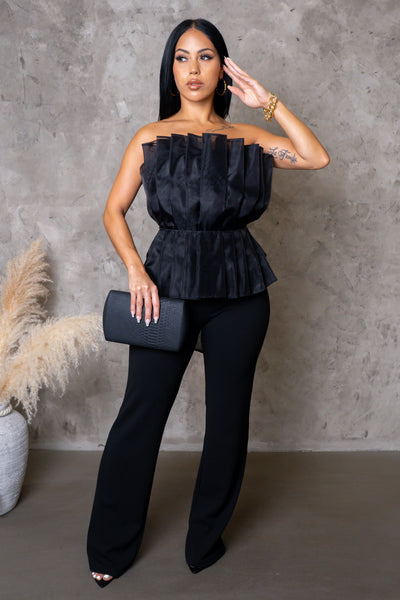 A Class Act Jumpsuit- Black