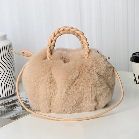 Winter Fur Bag- Light Khaki